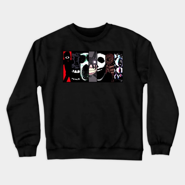 Doors - Seven Deadly Entities! Crewneck Sweatshirt by Atomic City Art